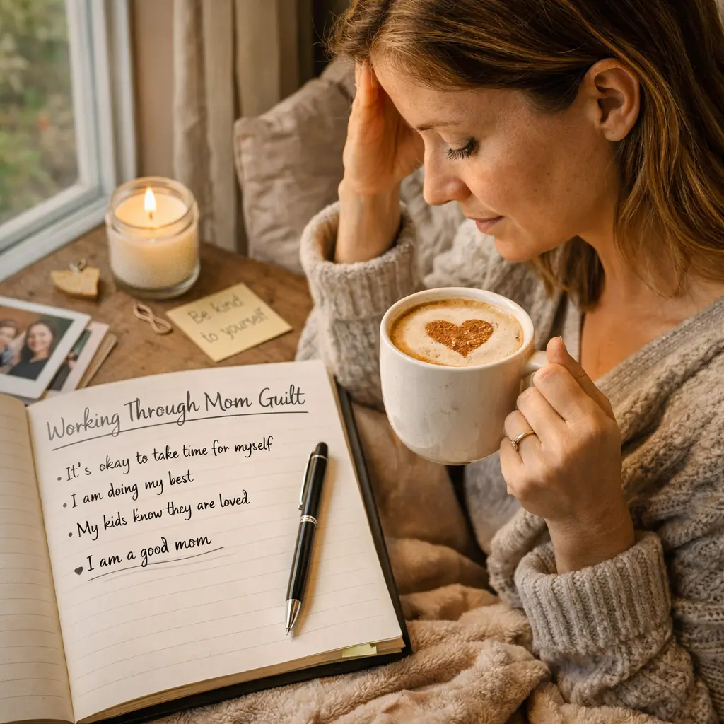 mom taking a quiet moment alone to deal with mom guilt