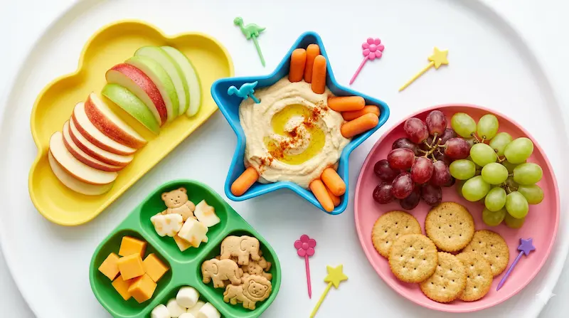 healthy snack ideas for kids colorful spread