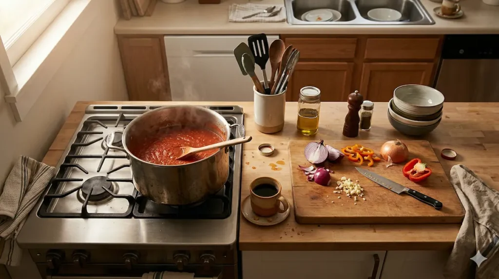 Easy weeknight dinners for busy moms in a cozy kitchen setting