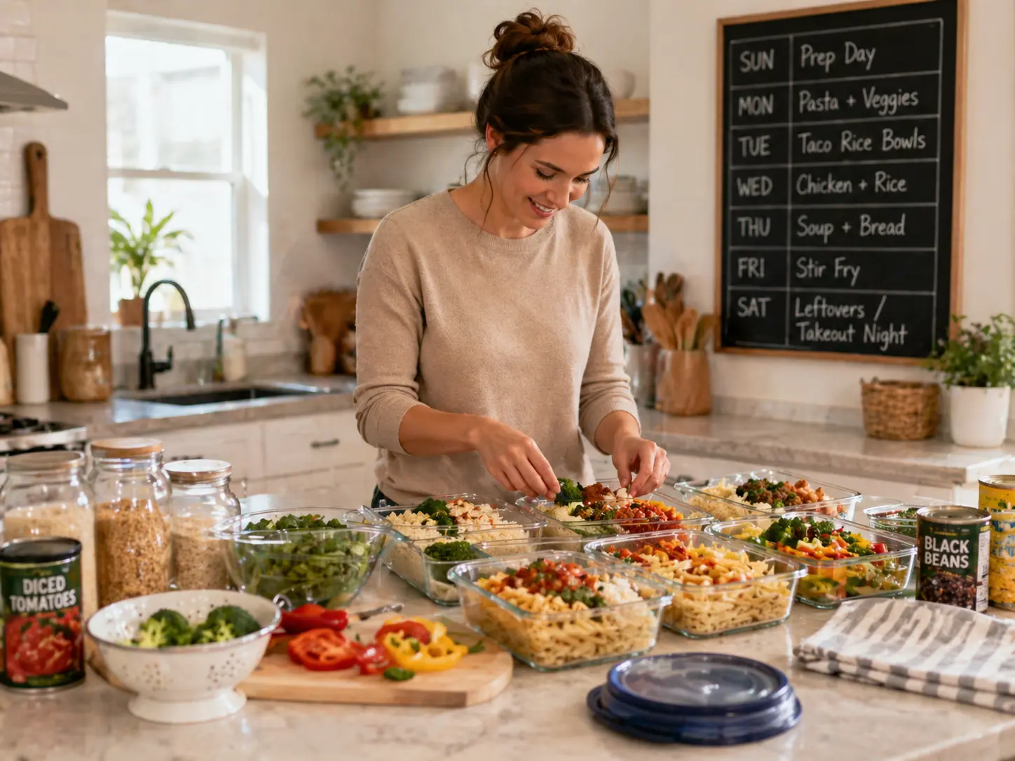 Budget meal for busy moms — pantry staple ingredients turned into a cheap family dinner