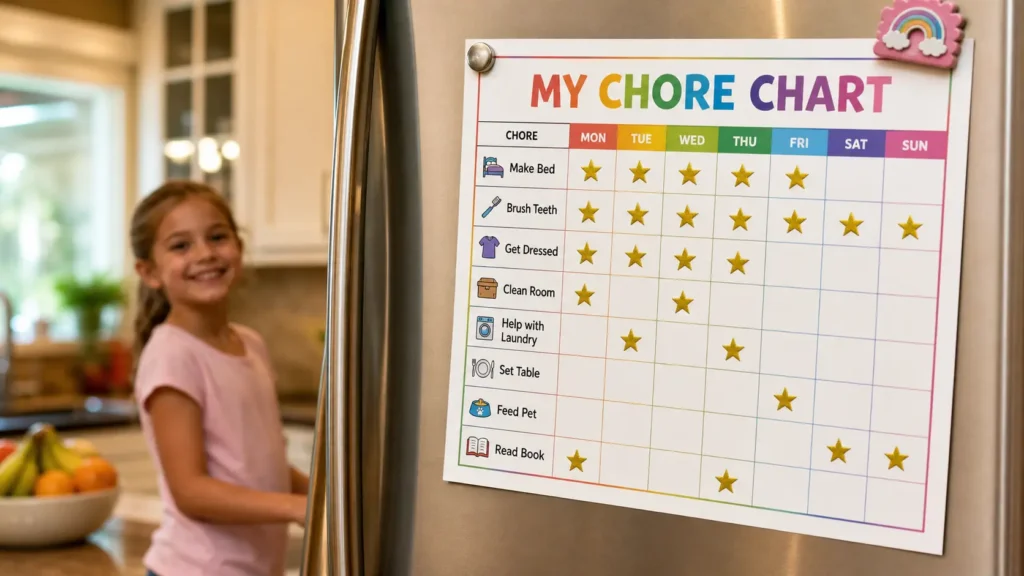 kids chore chart printable featured
